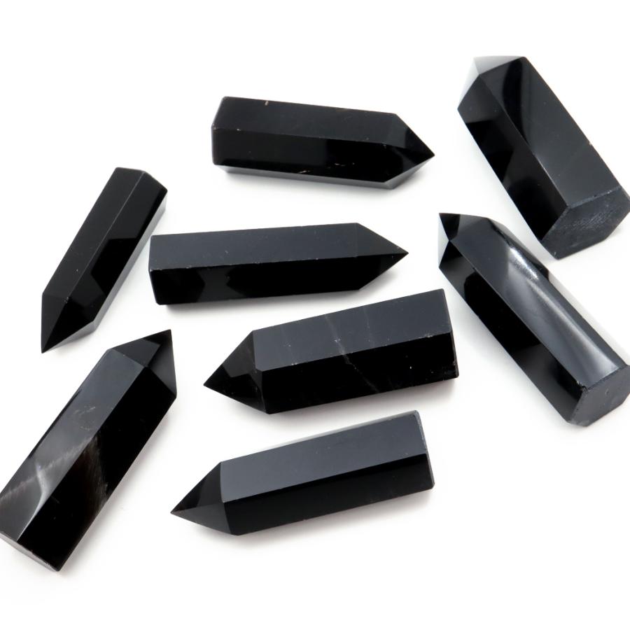 Morion Black Quartz Hexagonal Pillar Point Made in Shandong Province Purification Amulet Natural Stone Power Stone Height 50-60mm Free Shipping by Mail Randomly Shipped 